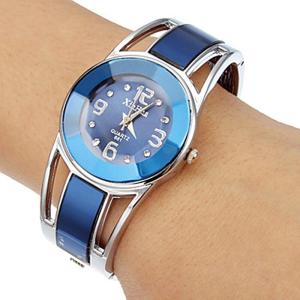 Xinhua ブレスレットウォッチ 女性 ブルー 高級 ブランド ステンレス 鋼 ダイヤル クォーツ腕時計 レディース ファッションウォッチ |青