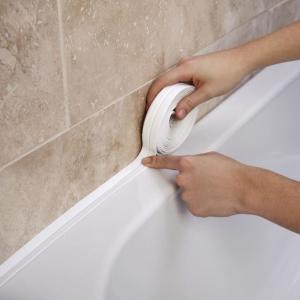 防水補修テープ バスルーム シャワー シンク バス シーリング ストリップ テープ ホワイト PVC 自己接着性 防水ウ|白-3.2mx2.2cm｜pandaz