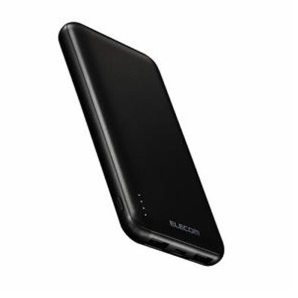 エレコム 薄型 コンパクト モバイル バッテリー DE-C66-10000BK 10000mAh ス...