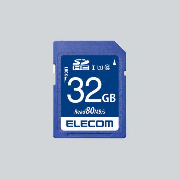 エレコム SDHCカード 32GB クラス10 UHS-I 80MB/s 高速転送 SDカード 32...