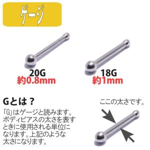 ボディピアス 20G 18G 鼻用ピアス スタ...の詳細画像1
