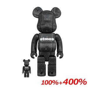 【あすつく対応】BE@RBRICK atmos BANDANA 100％ & 400％ BLACK ベアブリックBearbrick アトモス ブラック｜pandora-a3