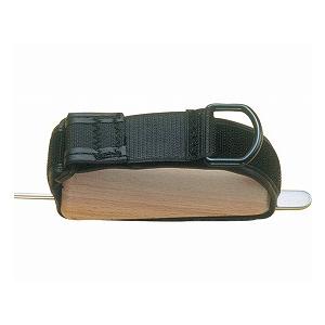 自助具 介護用 万能カフ 木付き革製差込バンド 貫通式 H-2 黒 （幅3.3×長さ11×厚さ2.5...