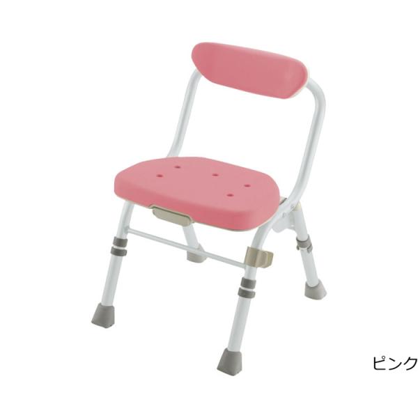 折りたたみシャワーチェア M型 背付H 47941 ピンク リッチェル │ バスチェアー シャワー椅...
