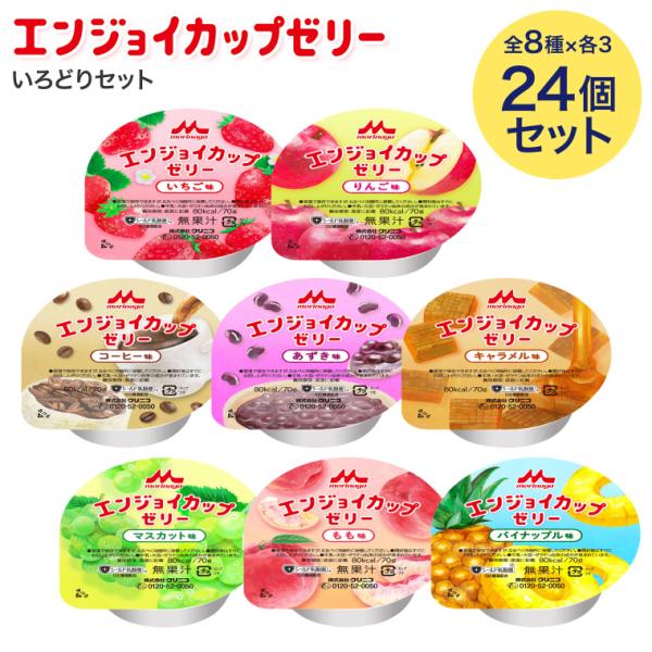栄養補助食品 デザート ゼリー 介護食 エンジョイカップゼリー いろどりセット 70g×24個（8種...