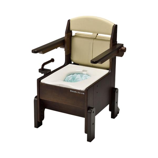 ポータブルトイレ おしゃれ 高齢者 介護 家具調 ラップポン・プリート（S）暖房便座タイプ PLSE...