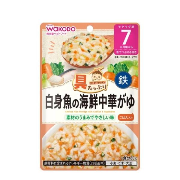 【ケース販売】和光堂 具たっぷりグーグーキッチン 白身魚の海鮮中華がゆ 80g 48個入り アサヒグ...