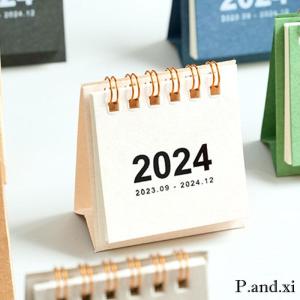 卓上カレンダー 2024年 シンプル オリジナル パステルカラー 書き込み 文字月表 販促 ノベルティ 挨拶まわり 粗品｜pandxi
