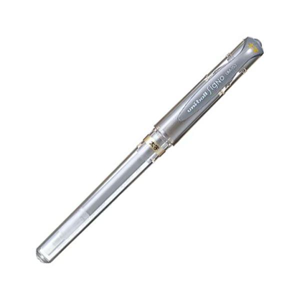 (まとめ) 三菱鉛筆 ゲルインクボールペン ユニボール シグノ 太字 1.0mm 銀 UM153.2...
