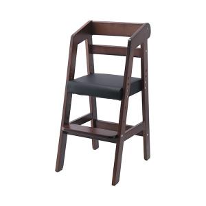 ベビーチェア 子供椅子 幅350×奥行410×高さ745mm ダークブラウン 木製 合皮 合成皮革 組立品 プレゼント |b04