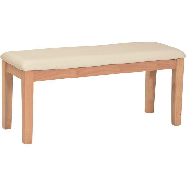 ダイニングベンチ/食卓椅子 (幅95cm ナチュラル) 木製 PVC ウレタン 組立品 (リビング ...