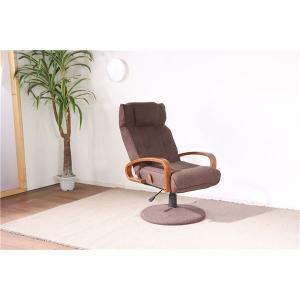 回転式 座椅子/パーソナルチェア (ダークブラウン) 56×65×92.5cm 木製 肘付き リクライニング式 組立品 (リビング) |b04｜panfamcom