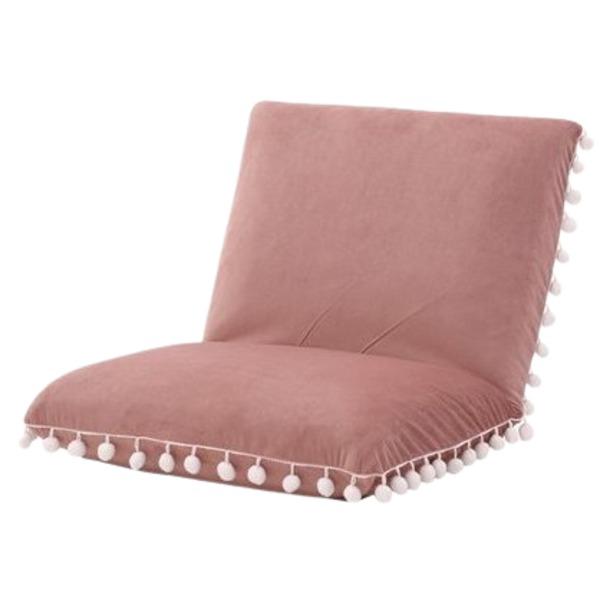 座椅子 パーソナルチェア 約幅47cm ピンク ボンボンフリル スチールパイプ ウレタンフォーム 日...