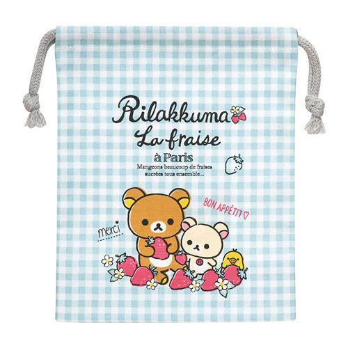 (ネコポス選択可) コップ巾着 CT78101 リラックマ パリのいちご