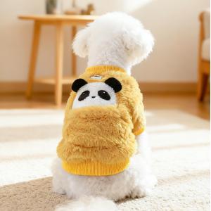 超可愛い! 冬 犬 服 もこもこ 犬服 可愛い パンダ Dカン付き ノースリーブ ベスト ふわふわ  あったか 秋冬 防寒 ペットウエア