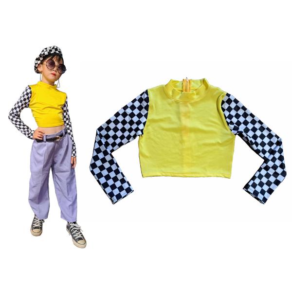 PANSY PANIC/パンジーパニック　ブロックチェックスリーブトップス　サイズ110.120.1...