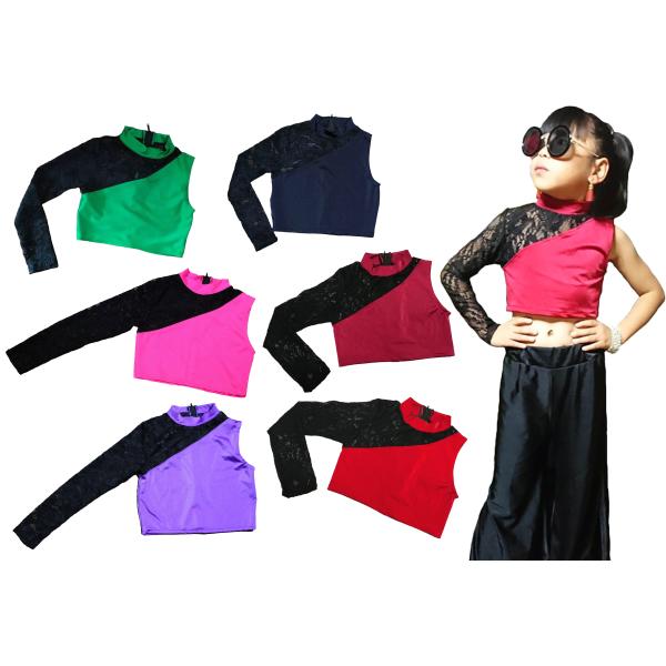 PANSY PANIC/パンジーパニック　レースワンショルダートップス　サイズ110.120.130...