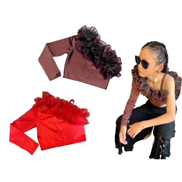 PANSY PANIC/パンジーパニック　オーガンジーフリルトップス　サイズ110.120.130....