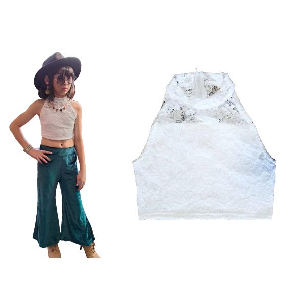 PANSY PANIC/パンジーパニック　レースホルターネックトップス　サイズ110.120.130...