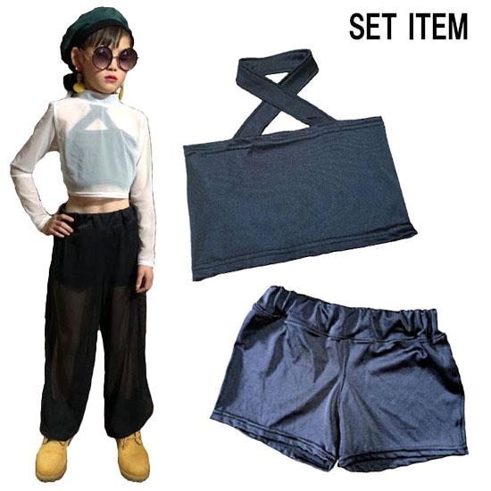 クロスホルターネックトップス&amp;ショートパンツSET　サイズ110.120.130.140.150.1...