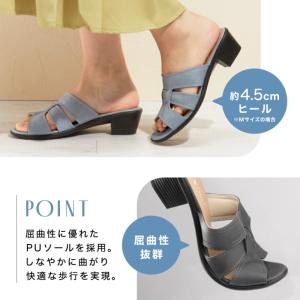 カジュアルサンダル レディース ミュール ワン...の詳細画像2