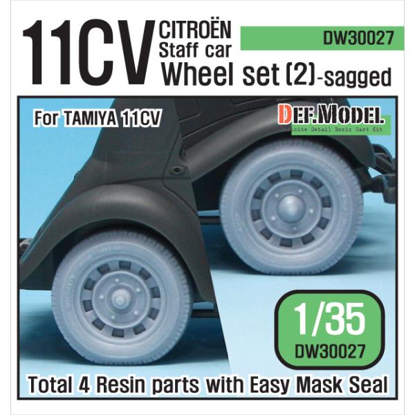 DEFモデル DW30027 1/35 11CV スタッフカー 自重変形ホイールセット (2) (タ...