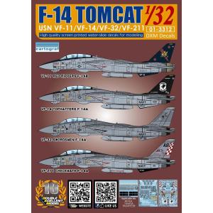 DXMデカール 01-3312 1/32 アメリカ海軍 F-14A/B トムキャット VF-11/VF-14/VF-32/VF-211｜panzerlehr