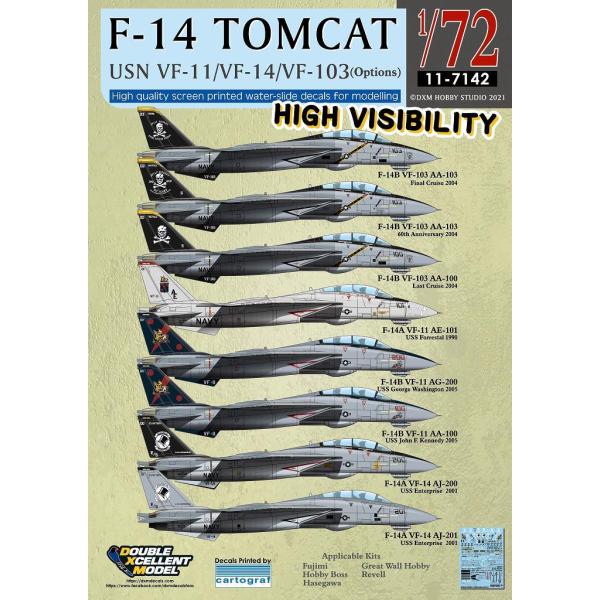 DXMデカール 11-7142 1/72 アメリカ海軍 F-14A/B Tomcat VF-11/V...