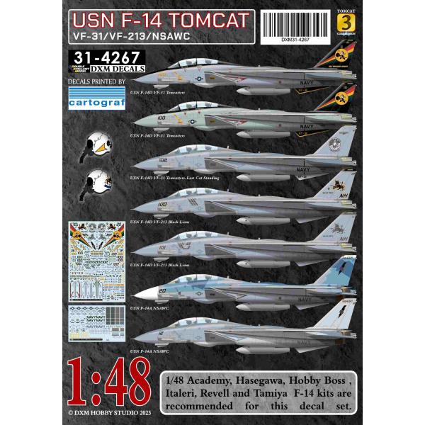 DXM 31-4267 1/48 アメリカ海軍 F-14A/D VF-31/VF-213/NSAWC...