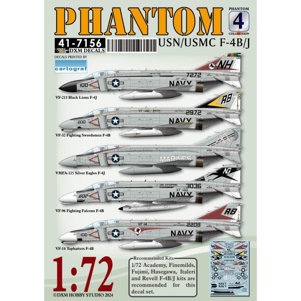 DXM 41-7156 1/72 アメリカ海軍/アメリカ海兵隊 F-4B/J ファントム コレクショ...