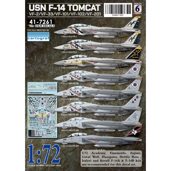 DXM 41-7261 1/72 アメリカ海軍 F-14A VF-2/VF-33/VF-101/VF...