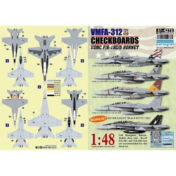 DXM 51-4275 1/48 アメリカ海兵隊 F/A-18C/D ホーネット VMFA-312 ...