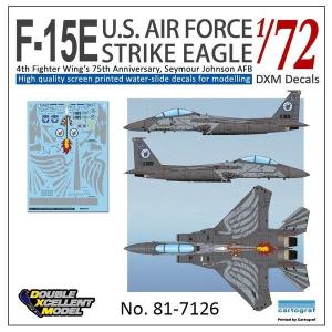 DXMデカール 81-7126 1/72 アメリカ空軍 F-15E ストライクイーグル 第4戦闘航空団 75周年記念｜panzerlehr