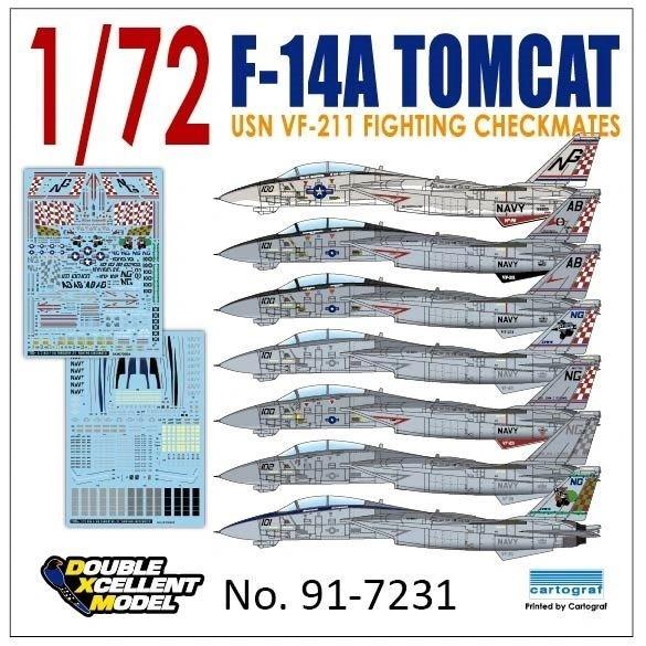 DXM 91-7231 1/72 USN F-14A Tomcat VF-211 "Checkmat...