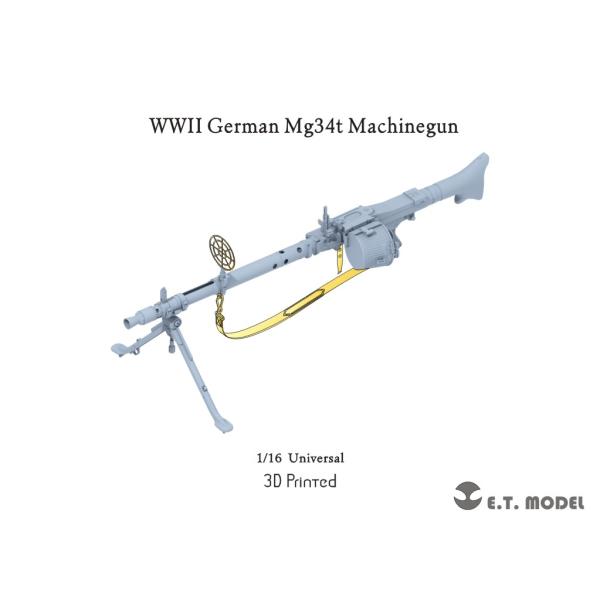 E.T.モデル P16-002 1/16 WWII ドイツ MG34T機関銃 車載型(3Dプリント)