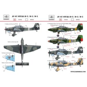 HADモデル 72103 1/72 Ju-87 シュトゥーカ B-2、D-3、D-5 デカールシート