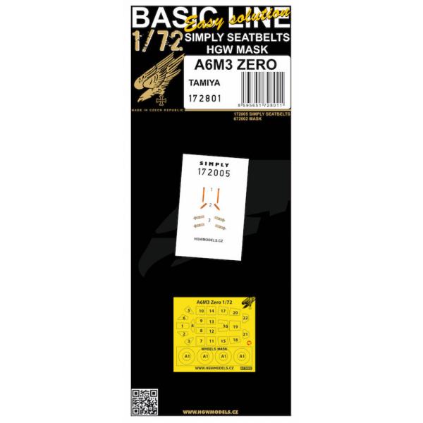 HGW 172801 1/72 A6M3 ゼロ BASIC LINE: seatbelts + ma...