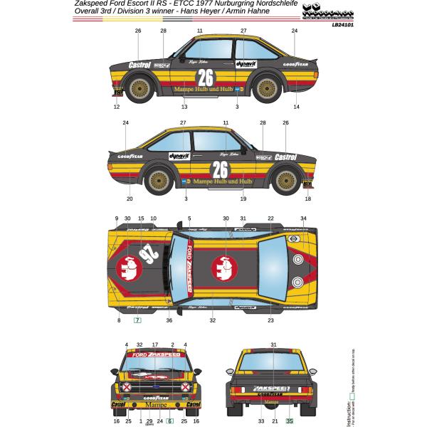 LBプロダクション 24101 1/24 ザクスピード フォード エスコート II RS - ETC...