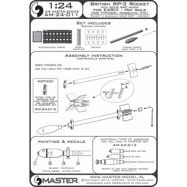 マスター AM-24-011 1/24 ブリティッシュ 3in Rocket RP-3 with 6...