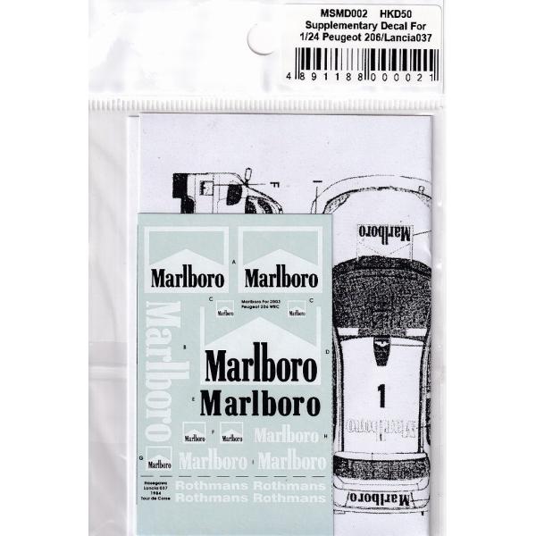 MSMクリエイション MSMD002 1/24 2003年 プジョー206 マールボロデカール+1/...