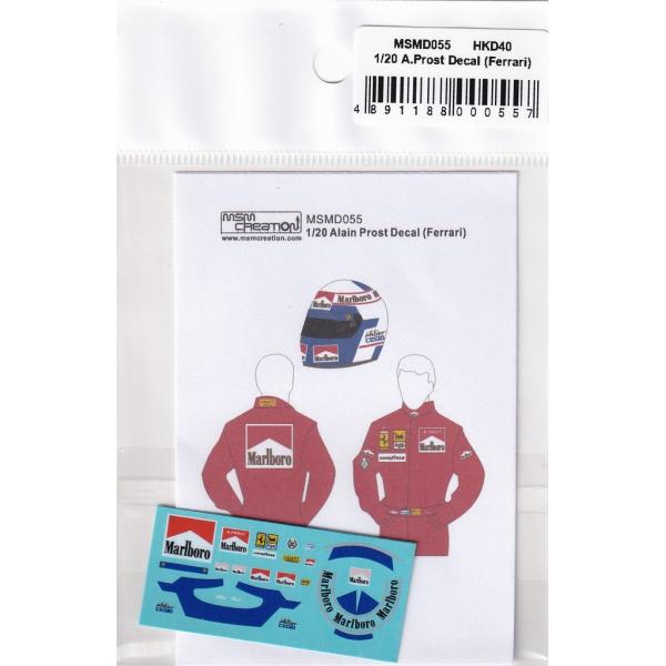 MSMクリエイション MSMD055 1/20 A.プロスト フィギュア用 デカール (フェラーリ)