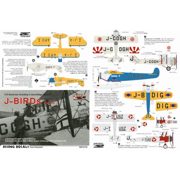 ライジングデカール RD72115 1/72 J-BIRDs パートIV：サルムソン2A2、フォッカ...