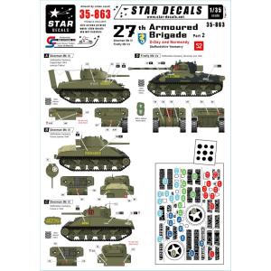 スターデカール 35-863 1/35 第27機甲旅団 # 2 - D-Day/ノルマンディ, スタ...