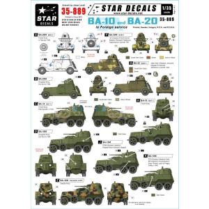 スターデカール 35-889 1/35 ソ連以外のBA-10,BA-20装甲車 フィンランド, ハン...
