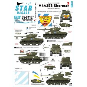 スターデカール 35-C1137 1/35 朝鮮戦争のM4A3E8 #2 第64戦車大隊,第15歩兵...