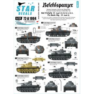 スターデカール 72-A1004 1/72 指揮戦車 # 2 III号指揮/観測戦車 デカール｜panzerlehr