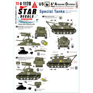 スターデカール 72-A1170 1/72 アメリカ第6機甲師団第4特殊戦車T34 ロケット ランチャーと M32B1 TRV を搭載した M4