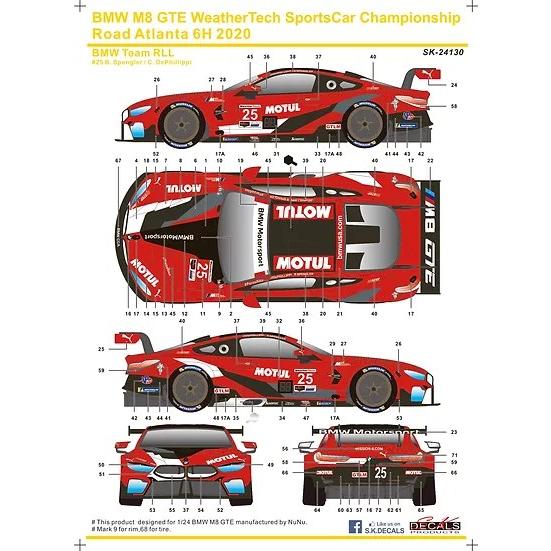SKデカール SK24130 1/24 BMW M8 GTE IMSA スポーツカー選手権 ロード ...