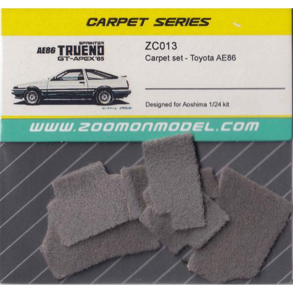 ZoomOn ZC013 1/24 カーペットセット - トヨタ AE86 - グレー(アオシマ用)
