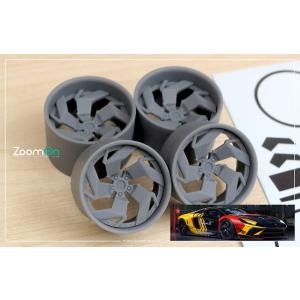 ZoomOn ZR145  1/24 PUR LX12 リムセット フロント19インチ リア20イン...